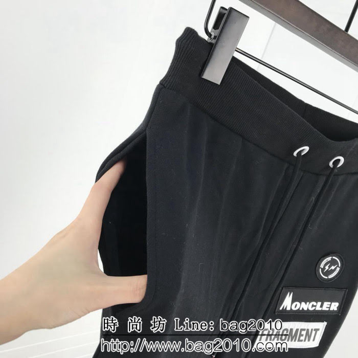 MONCLER蒙口X Fragment18SS蒙口藤原浩閃電限定款 雙LOGO毛巾布刺繡 Backstag男款衛褲 ydi1283